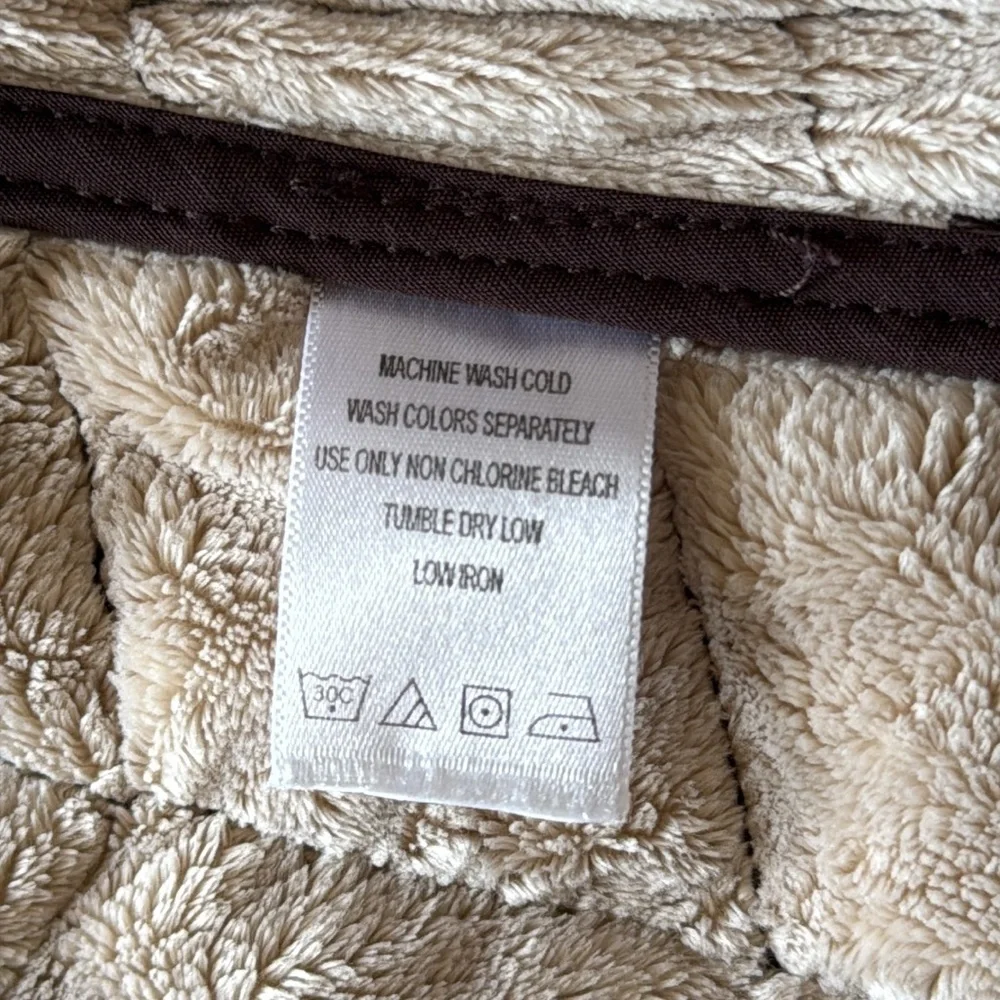 Chadwick’s Brown Barn Jacket Brown Quilted Soft Velour Fleece Lined Toggles Sz M - Picture 11 of 12